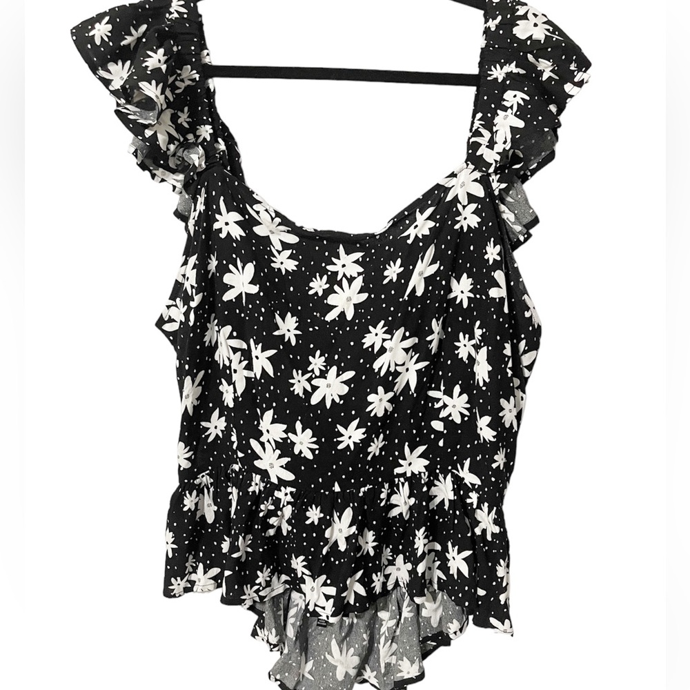 Eloquii Open Black Blouse Size 20